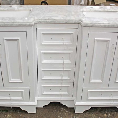  NEW Marble Top 60â€ White Base Bathroom Vanity with Faucets â€“ as is

Auction Estimate $100-$300 â€“ Located Dock 