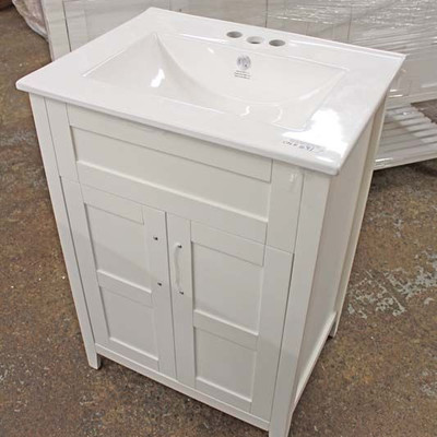  NEW 24â€ Marble Top White Base Bathroom Vanity

Auction Estimate $200-$400 â€“ Located Inside 