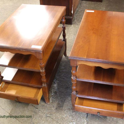  PAIR of SOLID Cherry 1 Drawer 3 Tier Stands

Auction Estimate $50-$100 â€“ Located Inside 