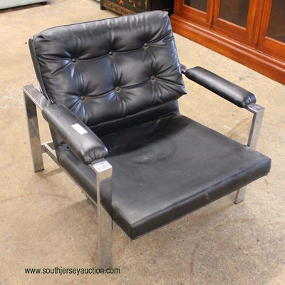  VINTAGE Chrome and Leather Mid Century Modern Arm Chair

Auction Estimate $200-$400 â€“ Located Inside 