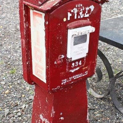  ANTIQUE Fire Alarm Box in Original Paint

Auction Estimate $100-$300 â€“ Located Field 