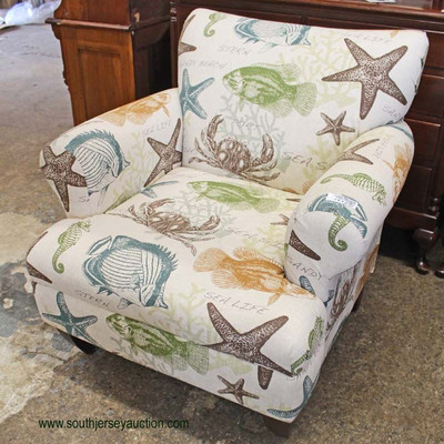  NEW Contemporary Decorative Beach Scene Upholstered Arm Chair

 â€“ Great accent piece for shore home â€“

Auction Estimate $200-$400...