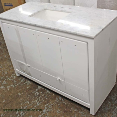 NEW 48â€ Marble Top White Base Bathroom Vanity

Auction Estimate $200-$400 â€“ Located Inside 