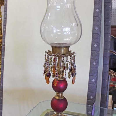  Ruby Red to Clear Hurricane Style Lamp

Auction Estimate $20-$100 â€“ Located Inside 