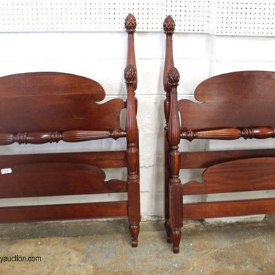  PAIR of SOLID Mahogany Twin Size Pineapple Beds

Auction Estimate $200-$400 â€“ Located Inside 