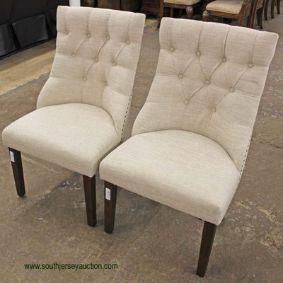  PAIR of NEW Contemporary Button Tufted Back Upholstered Decorator Chairs

Auction Estimate $200-$400 â€“ Located Inside 