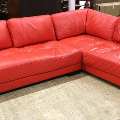  Leather 2 Piece Modern Design Sectional in the Ferrari Red

Auction Estimate $300-$600 â€“ Located Inside 
