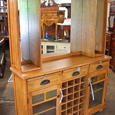  COOL NEW Contemporary Mission Oak Style 3 Drawer Bar with Wine Holder and Stem Glass Holder with Back Bar

Auction Estimate $400-$800...