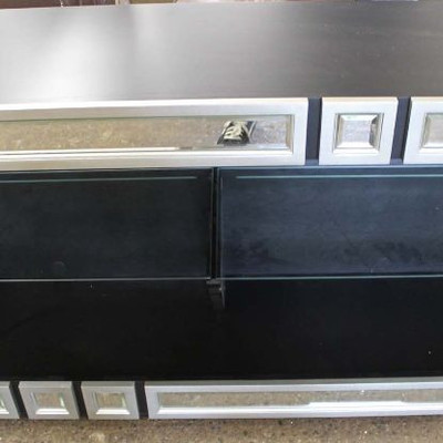  NEW Contemporary Glass Shelf Credenza with Mirror Accents and LED Lighting

Auction Estimate $200-$400 â€“ Located Inside 