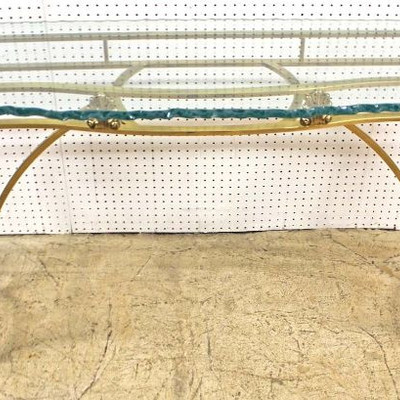  QUALITY Brass and Glass Sofa Table (match coffee table below)

Auction Estimate $100-$300 â€“ Located Inside 