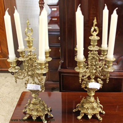  PAIR of French Style Bronze 4 Arm Candelabrums â€“ approximately 20