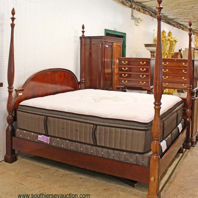  5 Piece â€œBernhardt Furnitureâ€ SOLID Mahogany Bracket Foot Bedroom Set with King Size Poster Bed with Mattress and Fitted Interior...