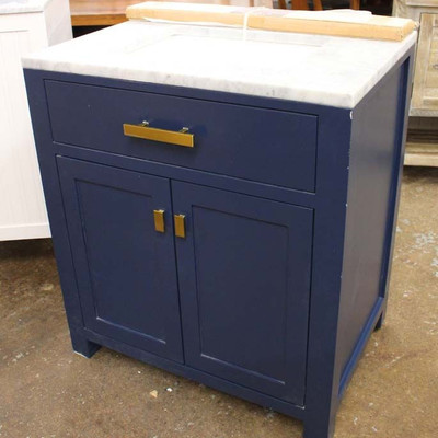  NEW 30â€ Marble Top Dark Blue Base Cabinet Bathroom Vanity

Auction Estimate $200-$400 â€“ Located Inside 