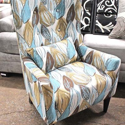  NEW Modern Design High Back Upholstered Arm Chair with Pillow

Auction Estimate $200-$400 â€“ Located Inside 