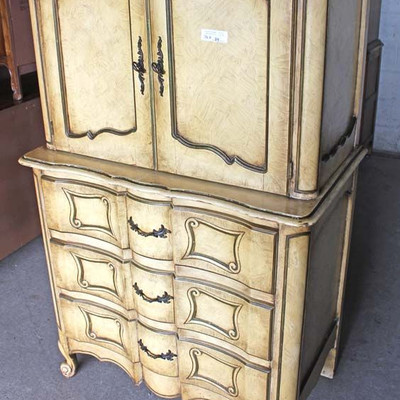  — Bedroom Furniture –

French Provincial High Chest with Fitted Interior and Low Chest with Matching 2 Drawer 2 Door Mesh Front Night...