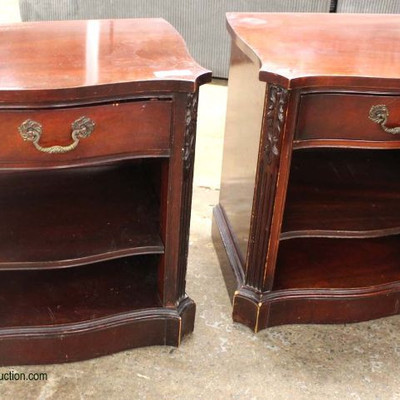  Mahogany â€œWhite Furnitureâ€ One Drawer Carved Night Stands

Auction Estimate $100-$200 â€“ Located Inside 