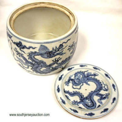  Asian Blue and White Dragon Bowl with Lid signed

Auction Estimate $600-$1200 – Located Inside 