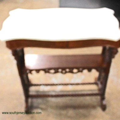  ANTIQUE Victorian Carved Mahogany Marble Top Parlor Table

Auction Estimate $200-$400 â€“ Located Inside 