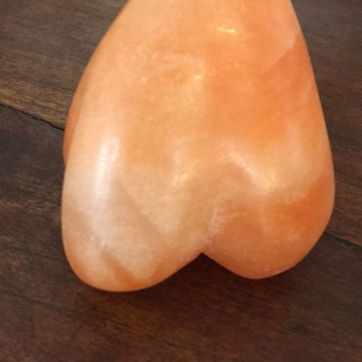 Apricot Agate double  heart stone 