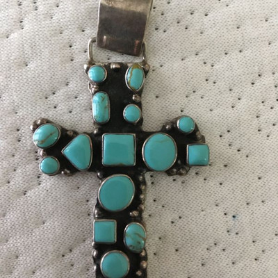 Navajo sterling/ Turquoise Cross