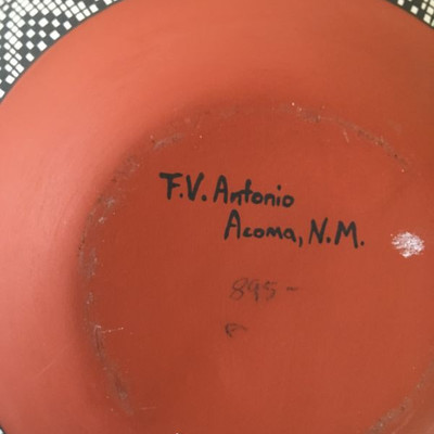 F.V. Antonio vase ,Acoma NM pottery 