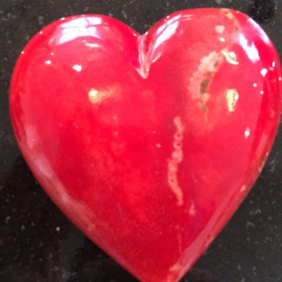 polished red stone polished heart