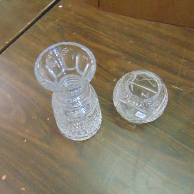 Crystal Vase and Candy dish