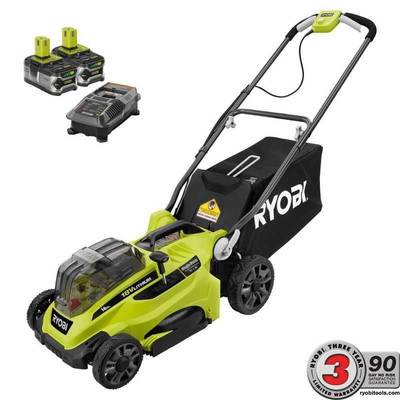 16 in. One+ 18-Volt Lithium-Ion Cordless Lawn Mowe ...