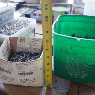 Lot of 2 Containers full of nails - see photos