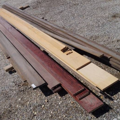 Lot of Solid Wood Trim - Various widths, colors an ...
