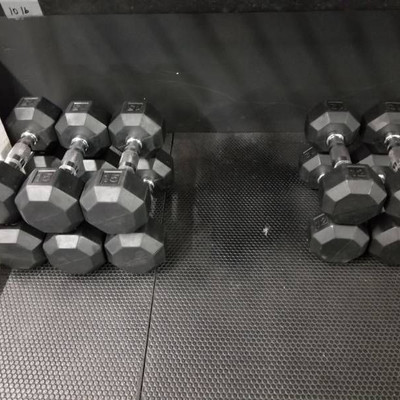 3 Sets of 15lbs and 2 Sets of 12 Lbs Dumbbells