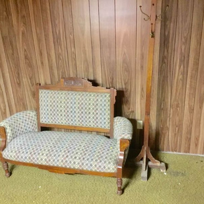 Victorian Love Seat and Hat Rack