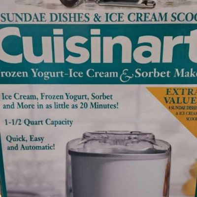 2019: 	
Cuisinart frozen yogurt-ice cream and sorbet maker
Measures Approximately 10