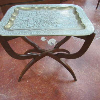 Chased Brass Tray Table