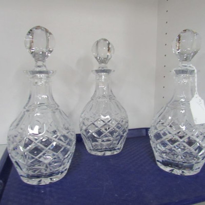 Set of 3 Gorham Crystal Decanters