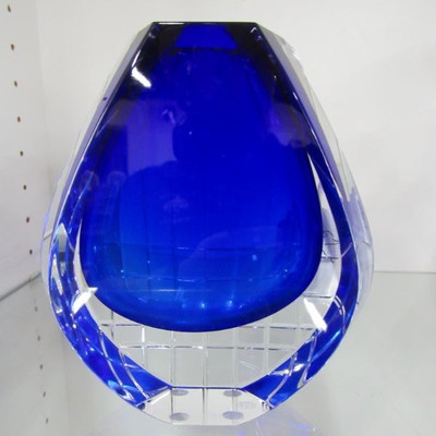Baccarat Blue Crystal Vase