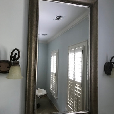 Silver framed mirror $125
31 X 56"