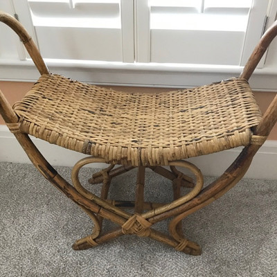 Rattan and bentwood bench $9 5
30 X 12 X 28