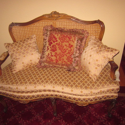Victorian Loveseat Sofa Cane Back 