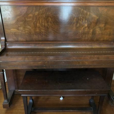 Wooden Piano w/Bench