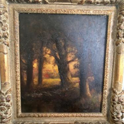 Thomas Lipton Oil Collection Painting w/ Gold Leaf Frame (1)