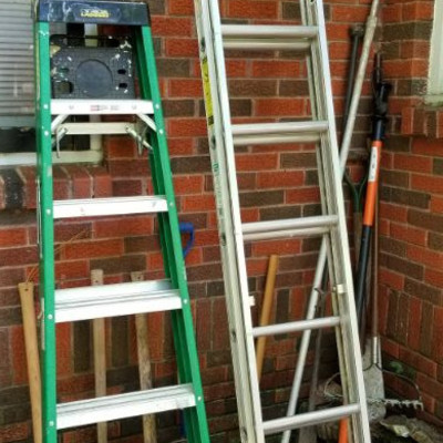 16ft adjustable ladder sold.
