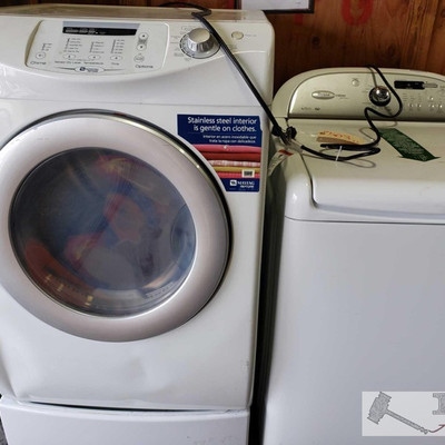 503: 	
Whirlpool Washing Machine and Maytag Neptune Dryer
Washer measures approx 27