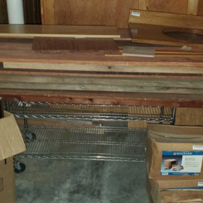 4001: 	
Huge lot of Assorted Wood with rolling cart
Measures Approximately from 6