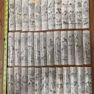 153: 	
Ancient Japanese Shunga bone instructional panels of Kama Sutra arts
Amazing find! Old Japanese Shunga Bone pieces carved and...