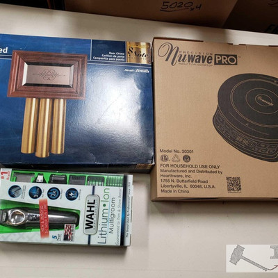 970: 	
Wired Door Chime, Wahl Multigroom Trimmer, and NuWave Pro Induction Cooktop
Wired Door Chime, Wahl Multigroom Trimmer, and NuWave...