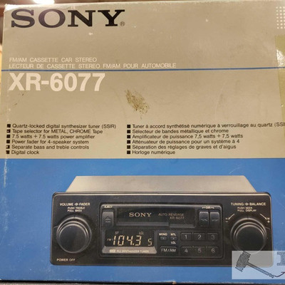 1223: Brand New Sony FM/AM Cassette Car Stereo
BRAND NEW IN BOX!! This is a Sony AM/FM car stero with SSIR tuner, tape selector, 7.5 watt...