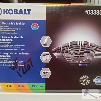 1267: 	
Kobalt 227pc. Mechanic's Tool Set
New in box, SAE/Metric, Fully polished chrome