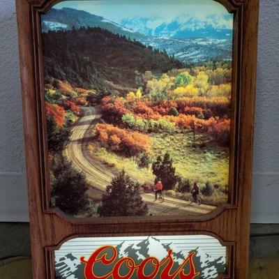 2086: 	
Light Up Coors Wall Decor
More man cave decor! Here's a gorgeous Coors bar sign with a beautiful summer mountain print mounted in...