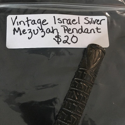 Vintage Israel Silver Mezuzah Pendant